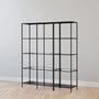 IKEA VITTSJO Shelving combination, black-brown/glass, 151x36x175 cm