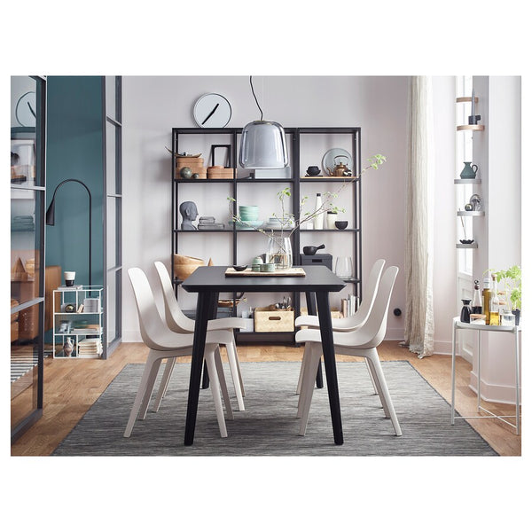 IKEA VITTSJO Shelving combination, black-brown/glass, 151x36x175 cm