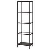 IKEA VITTSJO Shelving combination, black-brown/glass, 151x36x175 cm