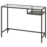 IKEA VITTSJO Laptop table, black-brown/glass, 100x36 cm