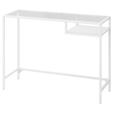 IKEA VITTSJO Laptop table, white/glass, 100x36 cm
