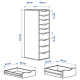 IKEA ALEX 9 drawers unit, white, 36x116 cm