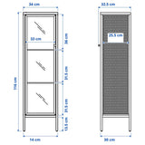 IKEA BAGGEBO cabinet with glass door, white, 34x30x116 cm