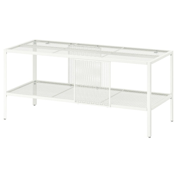 IKEA BAGGEBO TV bench, metal/white, 90x35x40 cm
