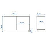 IKEA BESTA Cabinet with 2 doors, white,120x42x74 cm