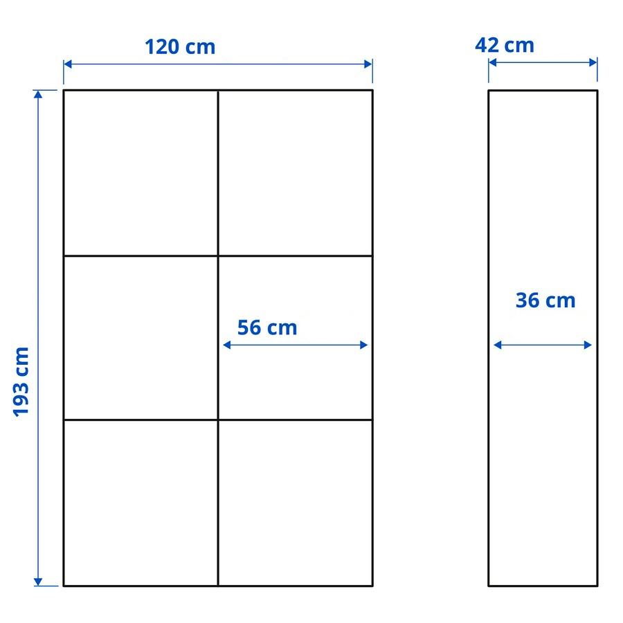 IKEA BESTA Cabinet with 6 doors, white, 120x42x193 cm