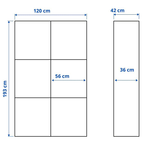 IKEA BESTA Cabinet with 6 doors, white, 120x42x193 cm