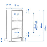 IKEA BILLY Bookcase, white, 40x28x106 cm