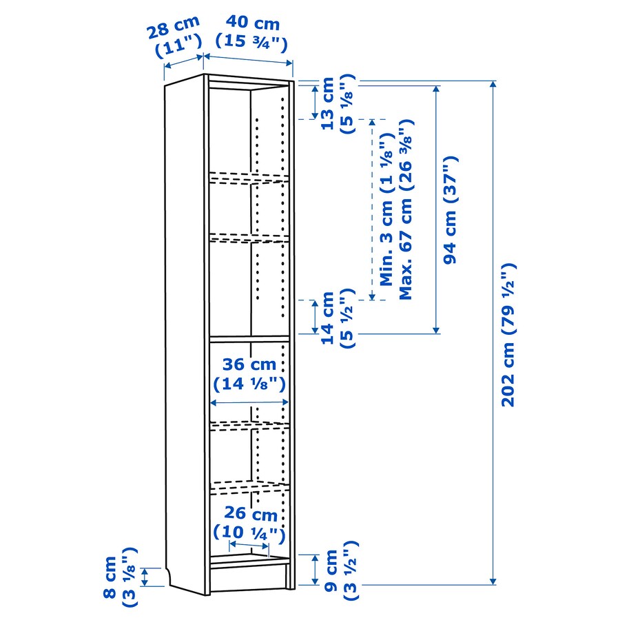 Dimensions billy deals bookcase