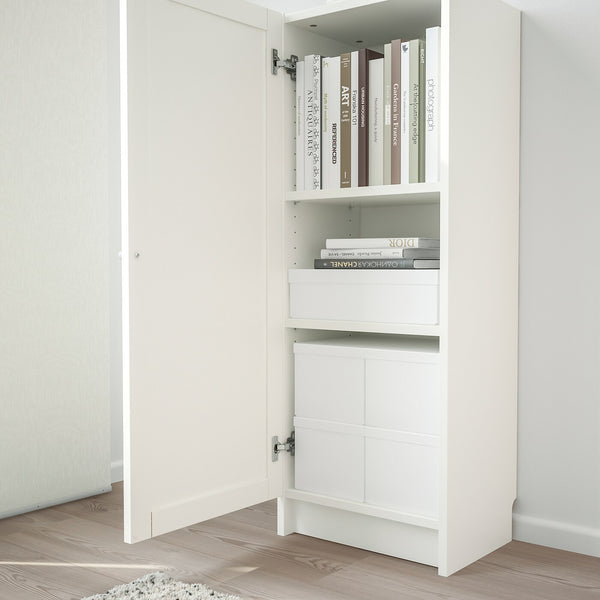 IKEA BILLY Bookcase with door, white, 40x30x106 cm