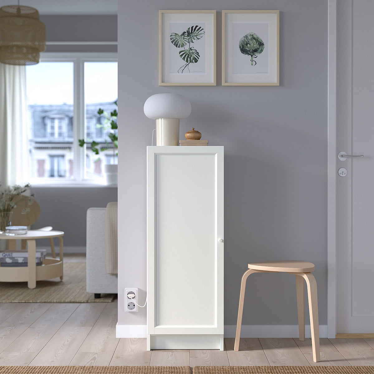 IKEA BILLY Bookcase with door, white, 40x30x106 cm
