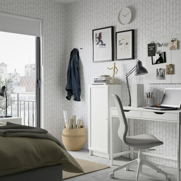 IKEA BILLY Bookcase with door, white, 40x30x106 cm
