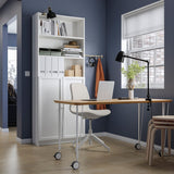 IKEA BILLY Bookcase with half doors, white, 80x30x202 cm