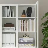 IKEA BILLY Bookcase with panel/glass doors, white, 80x30x202 cm