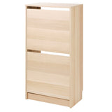 IKEA BISSA Shoe cabinet with 2 doors, oak effect, 49x28x93 cm