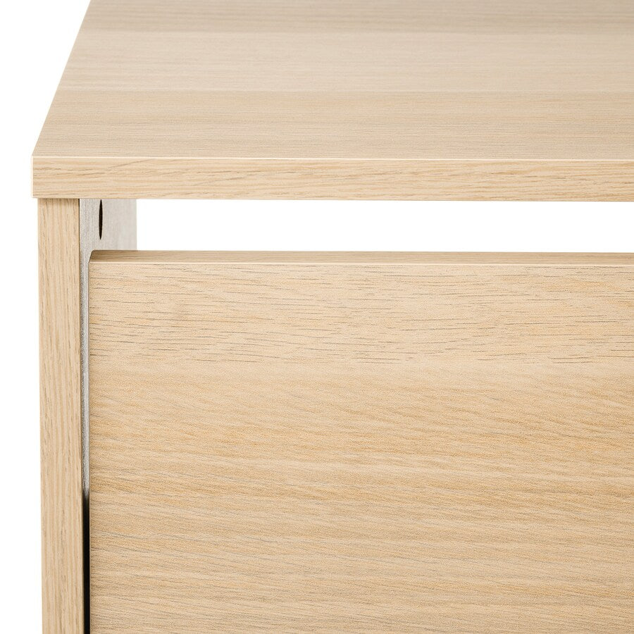 IKEA BISSA Shoe cabinet with 3 doors, oak effect, 49x28x135 cm