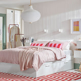 IKEA BRIMNES Bed with 4 drawers, white, Queen