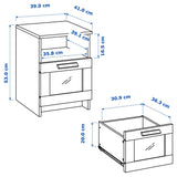IKEA BRIMNES Bedside table, white, 39x41 cm