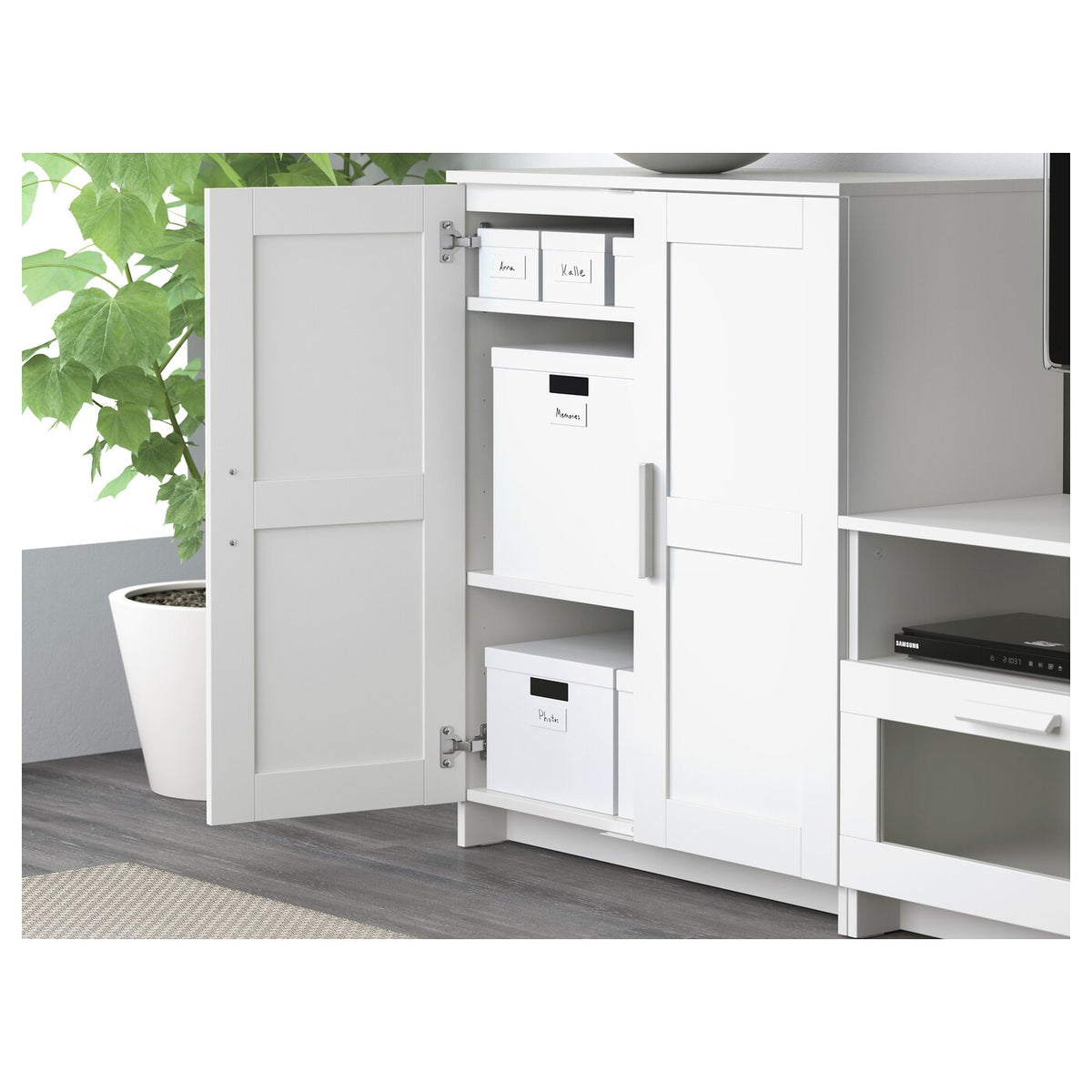 IKEA BRIMNES Cabinet with doors, white, 78x95 cm