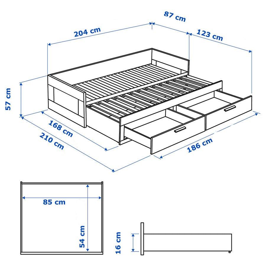 IKEA BRIMNES Day-bed frame, white, 80x200 cm
