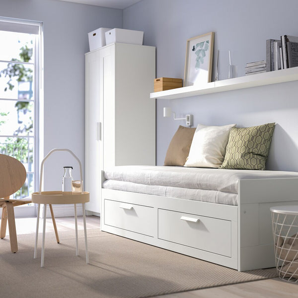 IKEA BRIMNES Day-bed/2 mattresses, white, 80x200 cm
