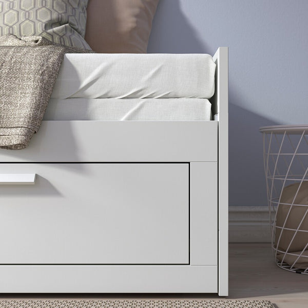 IKEA BRIMNES Day-bed/2 mattresses, white, 80x200 cm