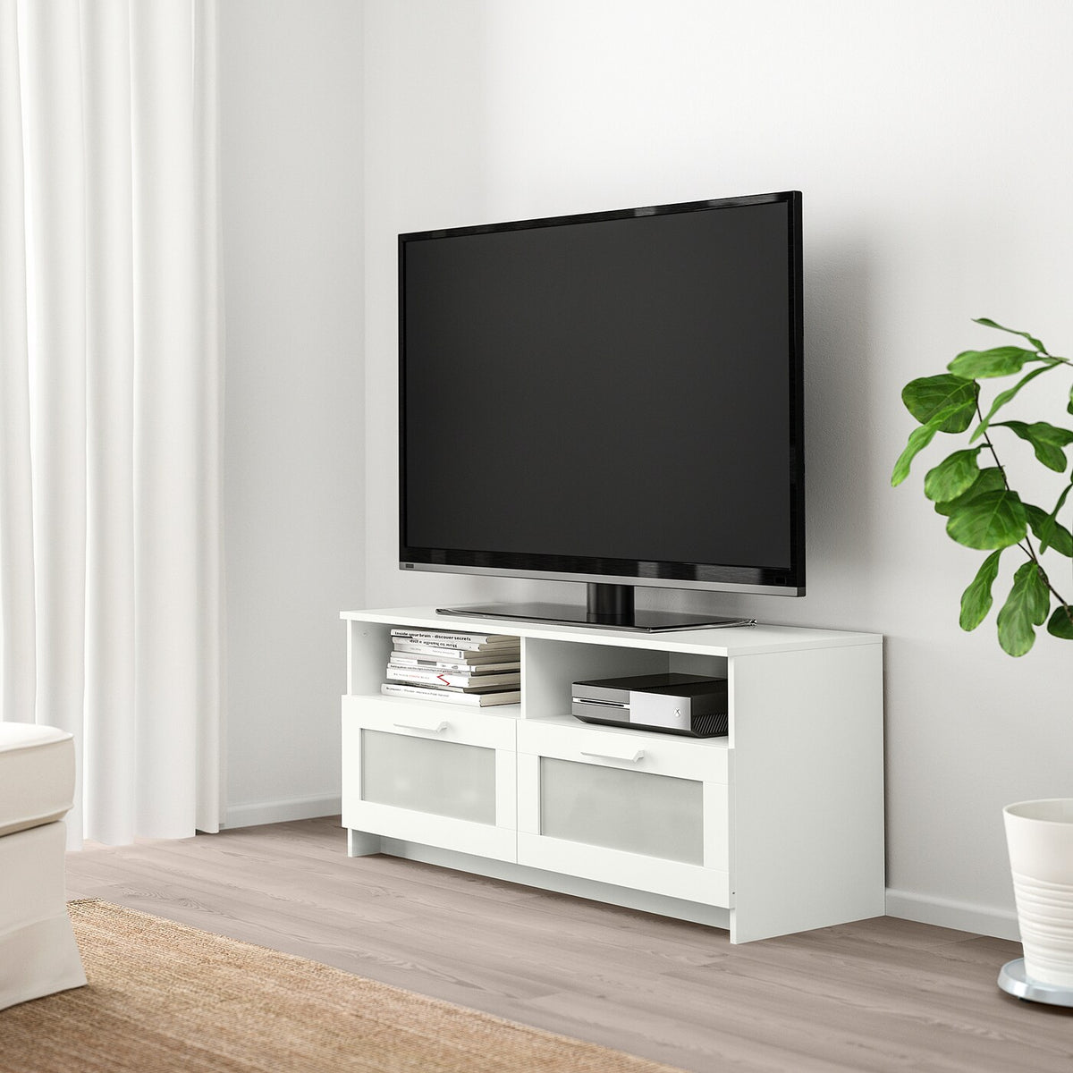 IKEA BRIMNES TV bench, white, 120x41x53 cm