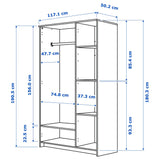 IKEA BRIMNES Wardrobe with 3 doors, white, 117x190 cm