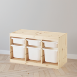 IKEA TROFAST Storage with 6 boxes, pine/white, 93x44x52 cm