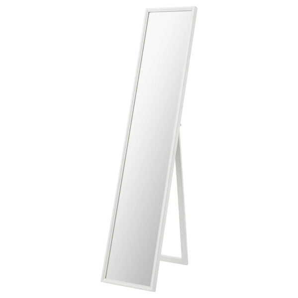 IKEA FLAKNAN standing mirror, white, 30x150 cm