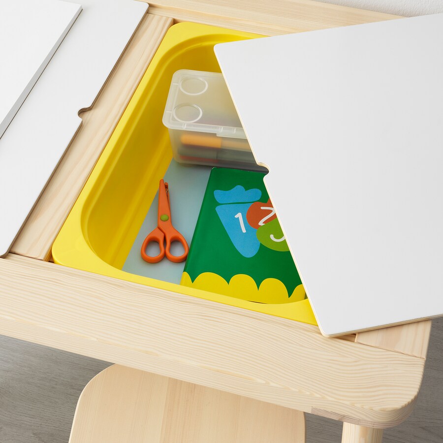 IKEA FLISAT Children's table w 3 TROFAST boxes, 83x58 cm