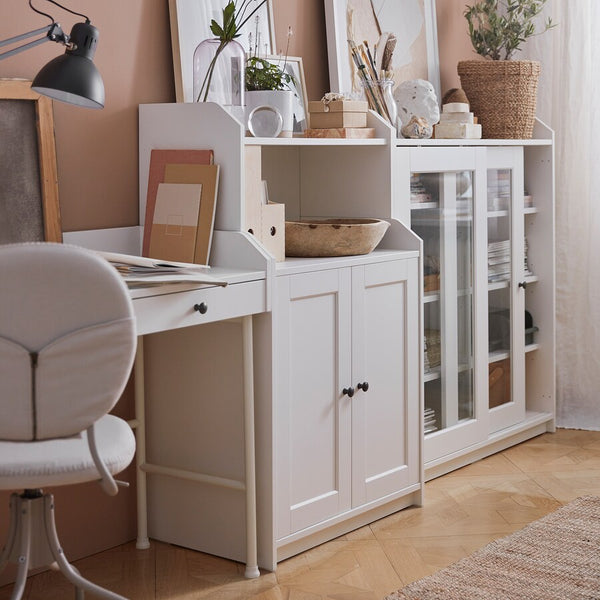 IKEA HAUGA Cabinet with 2 doors, white, 70x116 cm
