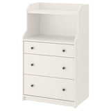 IKEA HAUGA Chest of 3 drawers with shelf, white, 70x116 cm
