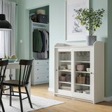 IKEA HAUGA Glass door cabinet, white, 105x116 cm