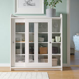 IKEA HAUGA Glass door cabinet, white, 105x116 cm