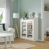 IKEA HAUGA Glass door cabinet, white, 105x116 cm