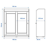 IKEA HAUGA Glass-door cabinet, white, 105x116 cm