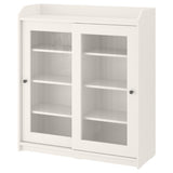 IKEA HAUGA Glass door cabinet, white, 105x116 cm