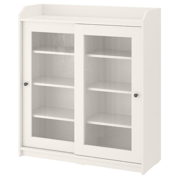IKEA HAUGA Glass door cabinet, white, 105x116 cm