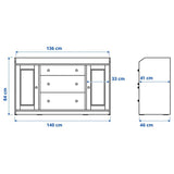 IKEA HAUGA Sideboard, white, 140x84 cm