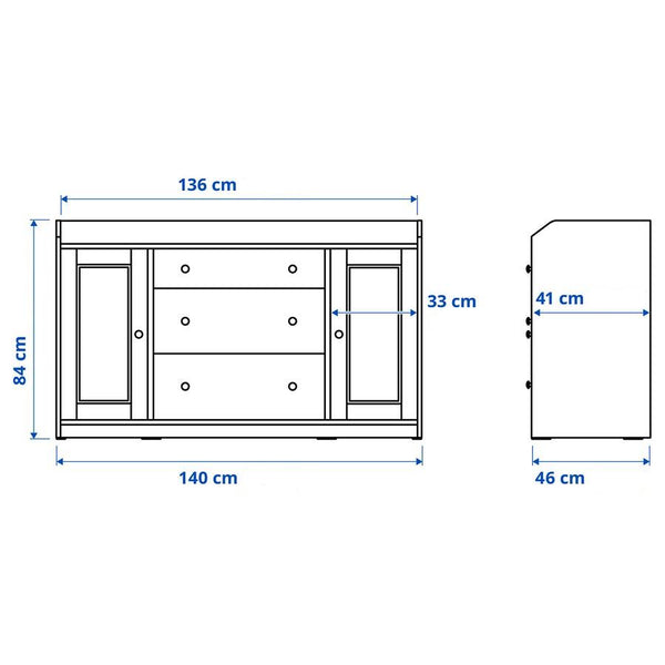 IKEA HAUGA Sideboard, white, 140x84 cm