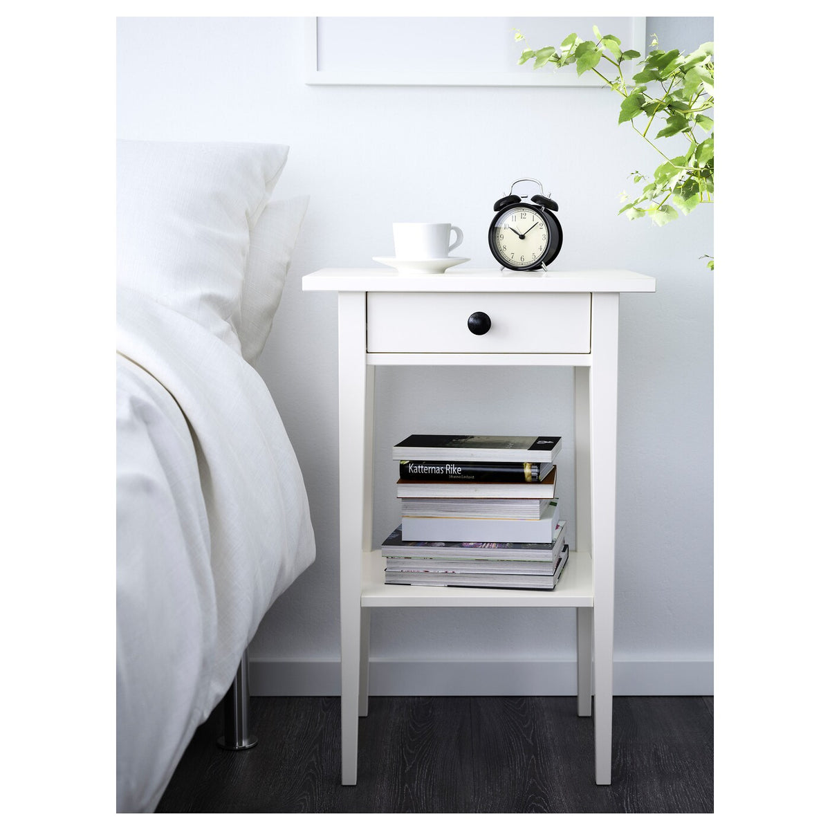 IKEA HEMNES Bedside table, white stain, 46x35 cm