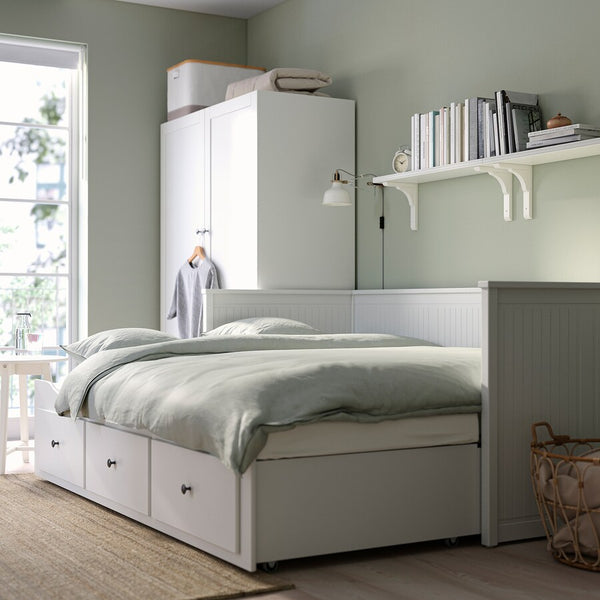 IKEA HEMNES Day-bed/2 mattresses, white, 80x200 cm