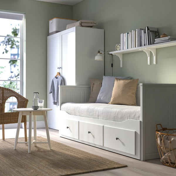 IKEA HEMNES Day-bed/2 mattresses, white, 80x200 cm