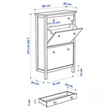 IKEA HEMNES shoe cabinet with drawer/2 doors, white, 89x30x127 cm