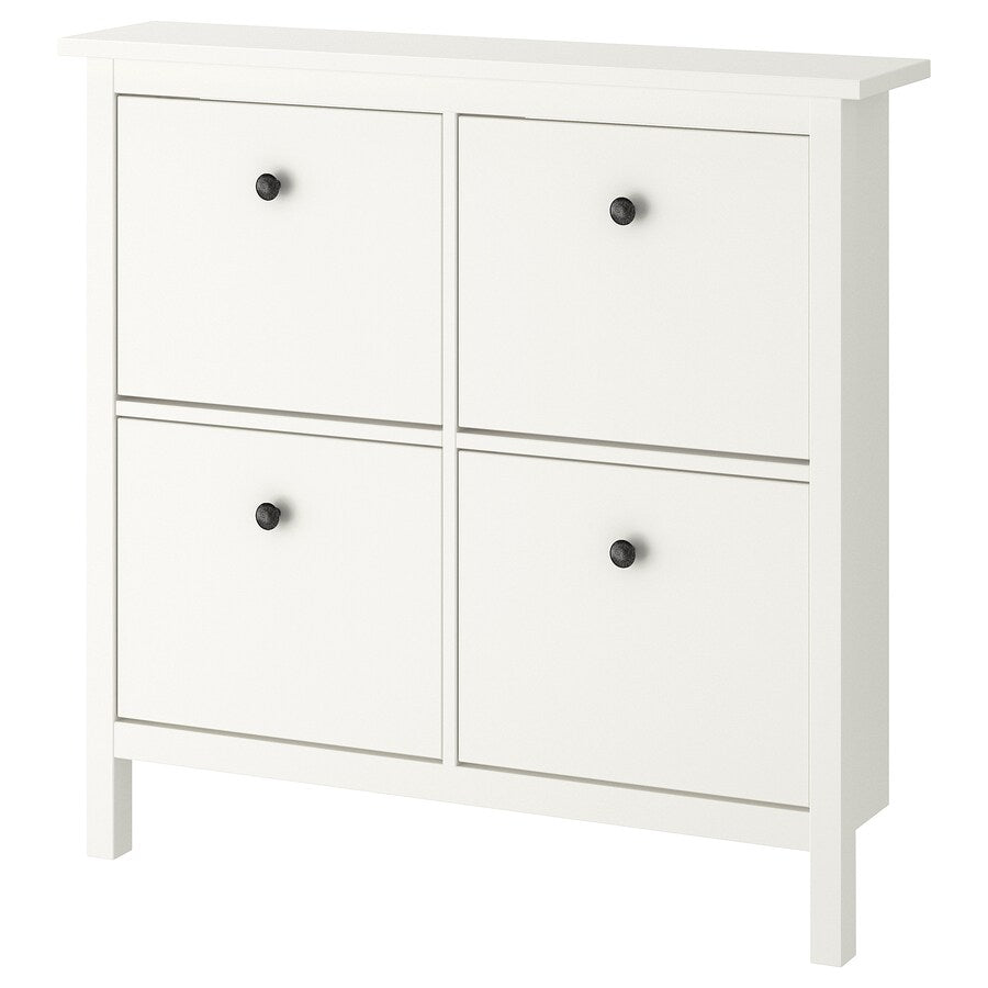 IKEA HEMNES Shoe cabinet with 4 doors, white, 107x22x101 cm