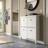 IKEA HEMNES Shoe cabinet with 4 doors, white, 107x22x101 cm