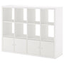 IKEA KALLAX Shelving with 4 doors, white, 147x112 cm
