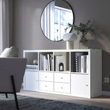 IKEA KALLAX Shelving with 2 drawers/2 doors, white, 77x147 cm