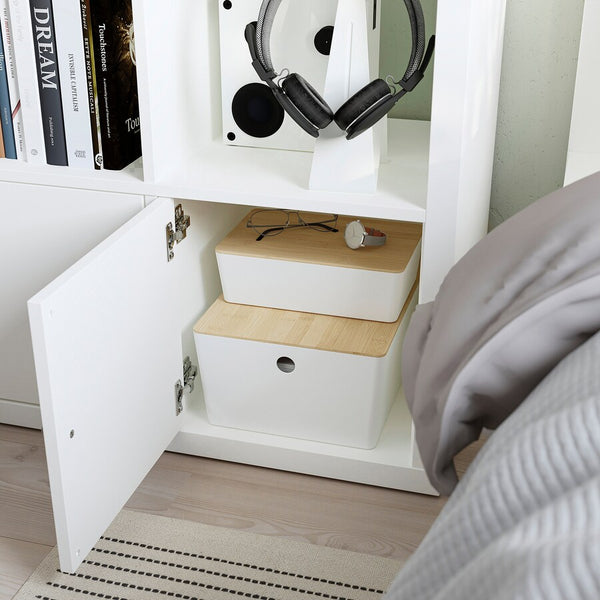 IKEA KALLAX Shelving with 2 doors, white, 77x77 cm